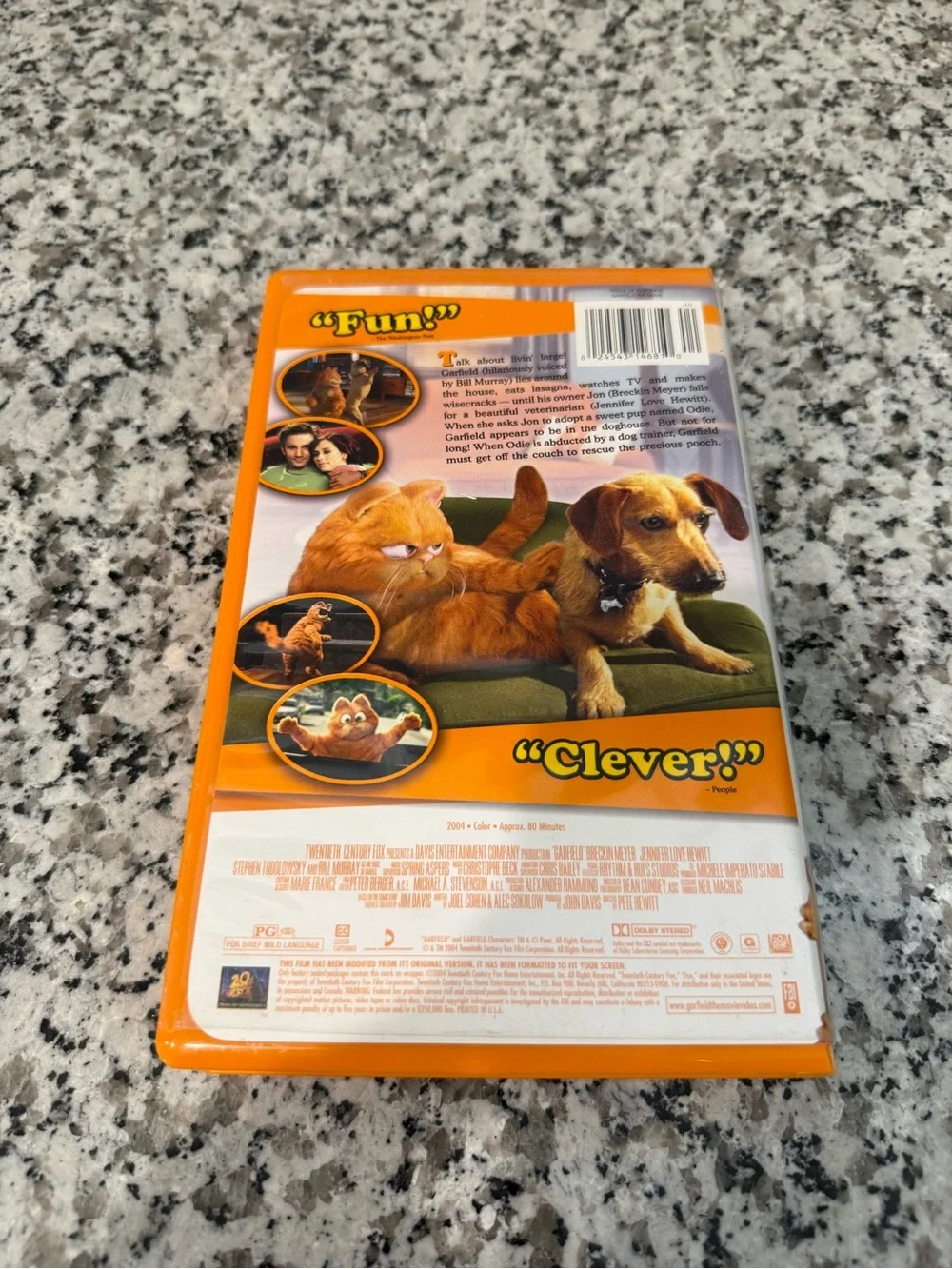 Garfield The Movie VHS - Orange Garfield Cover
